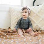 Mebie Baby Ribbed Long Sleeve Bodysuit | Charcoal