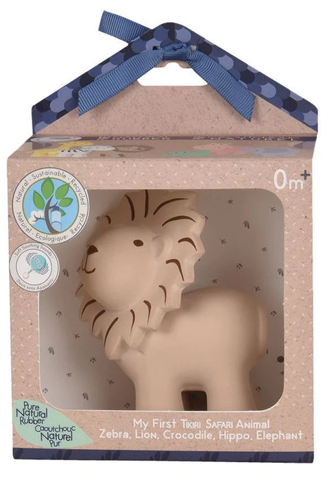 Tikiri Organic Natural Rubber Rattle, Teether, & Bath Toy | Lion
