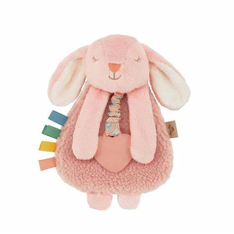 Itzy Ritzy Plush with Teether | Pink Bunny