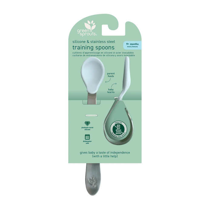 Green Sprouts Silicone and Stainless Steel Training Spoons