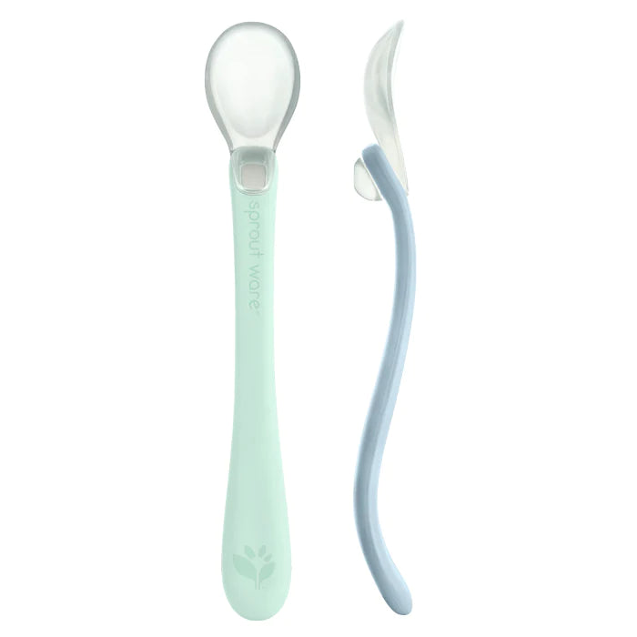 Green Sprouts Silicone First Foods Spoon | Sage and Blueberry