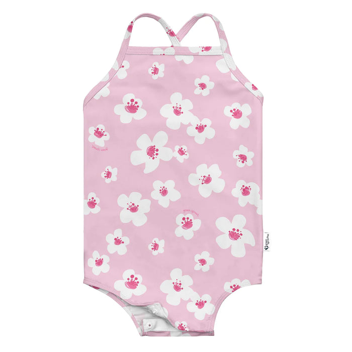 Green Sprouts Easy Change Eco Friendly Swimsuit | Pink Large Blossom