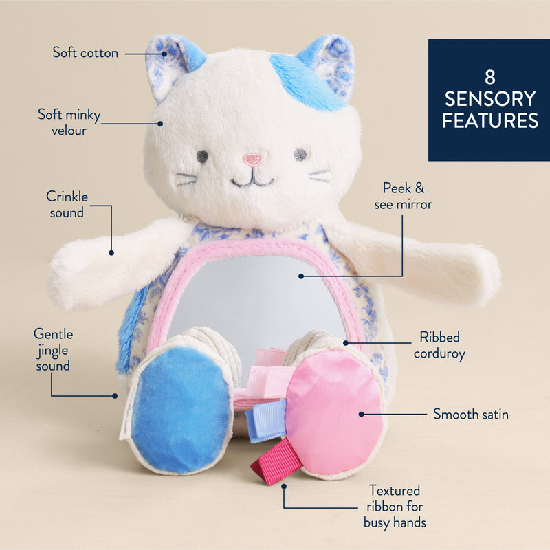 Itzy Ritzy |  Itzy Bitzy Mirror™ Sensory Tummy Time Mirror | Kitty