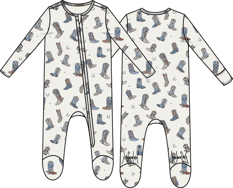 Angel Dear | 2 Way Zipper Footie | Buckaroo Boots