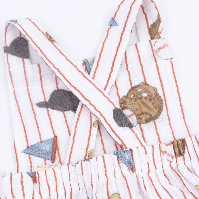 Angel Dear | Retro Sunsuit | Vintage Baseball Stripe