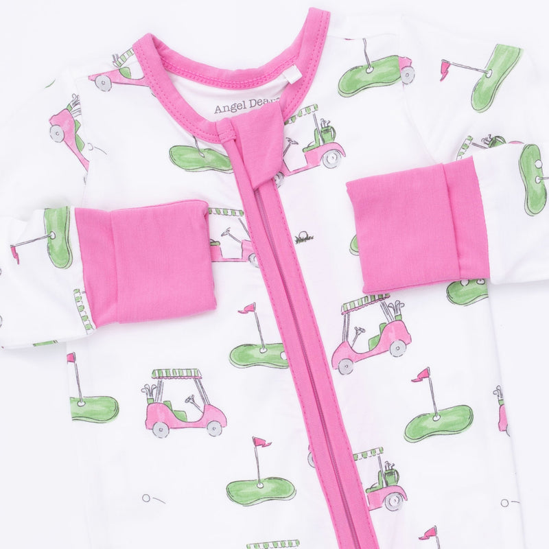 Angel Dear | Convertible Romper | Golf Carts Pink