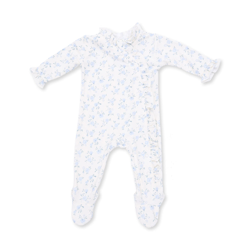 Angel Dear | Kimono Ruffle Snap Footie | Rose Briar