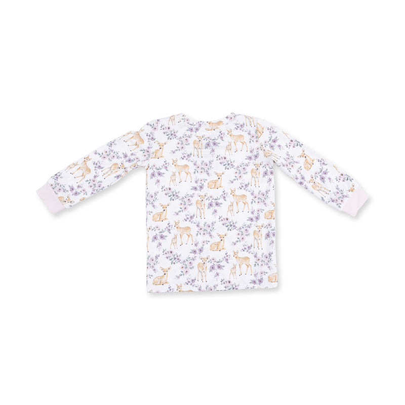Angel Dear | Long Sleeve Loungewear Set | Floral Deer