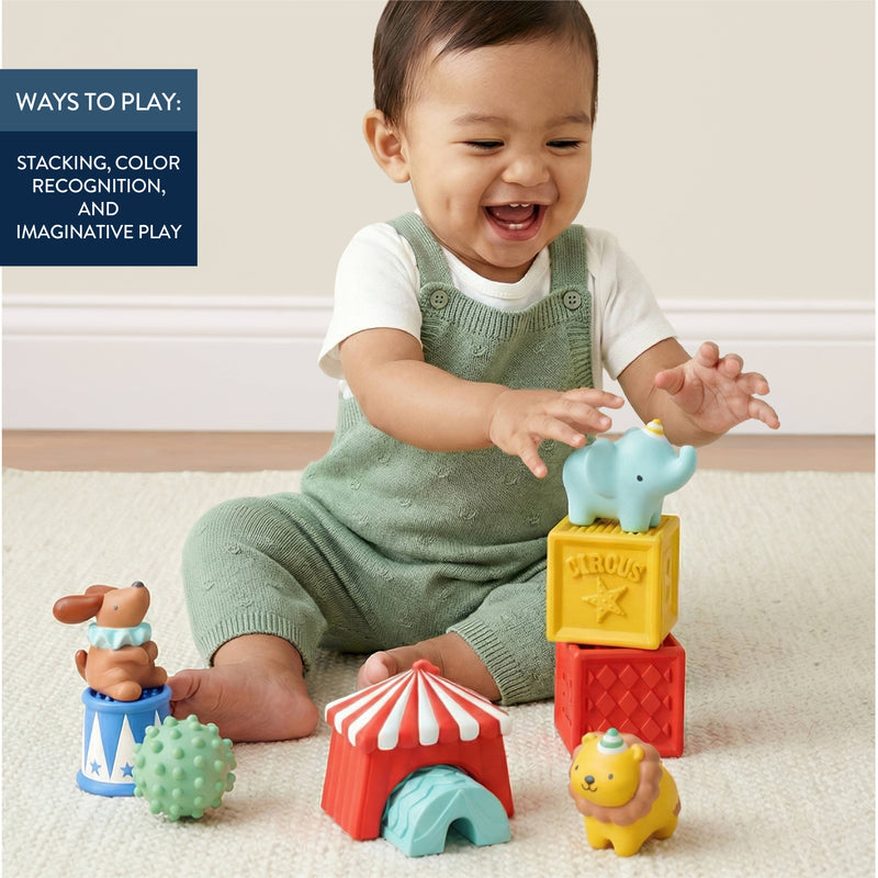 Itzy Ritzy | Itzy Blocks™ Sensory Blocks Set | Circus