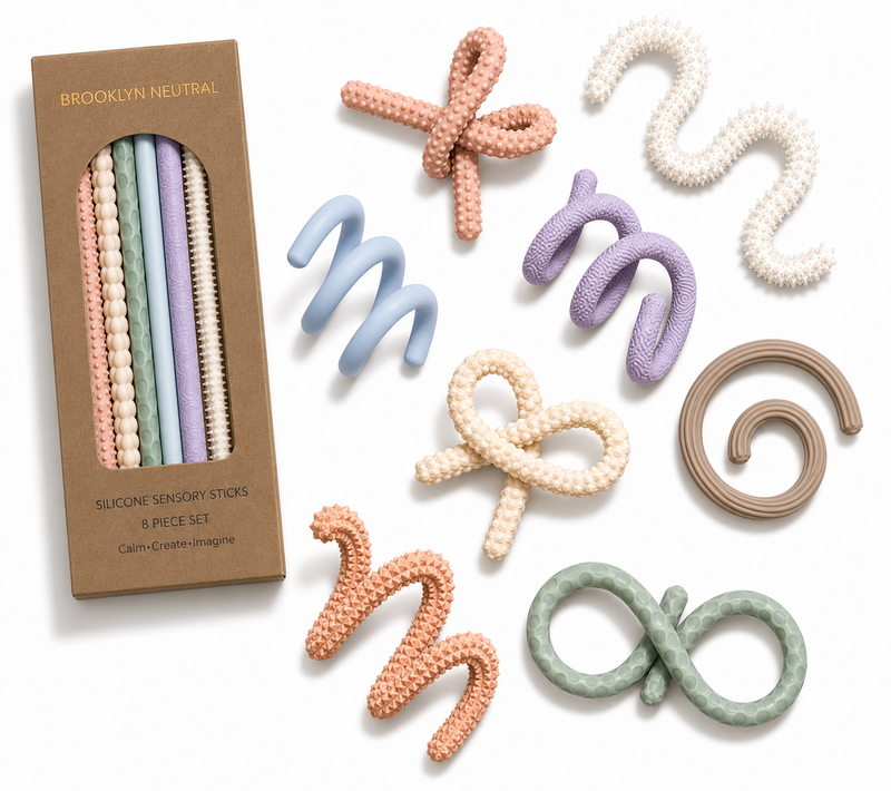 Brooklyn Neutral - Neutral Silicone Sensory Imagination Sticks