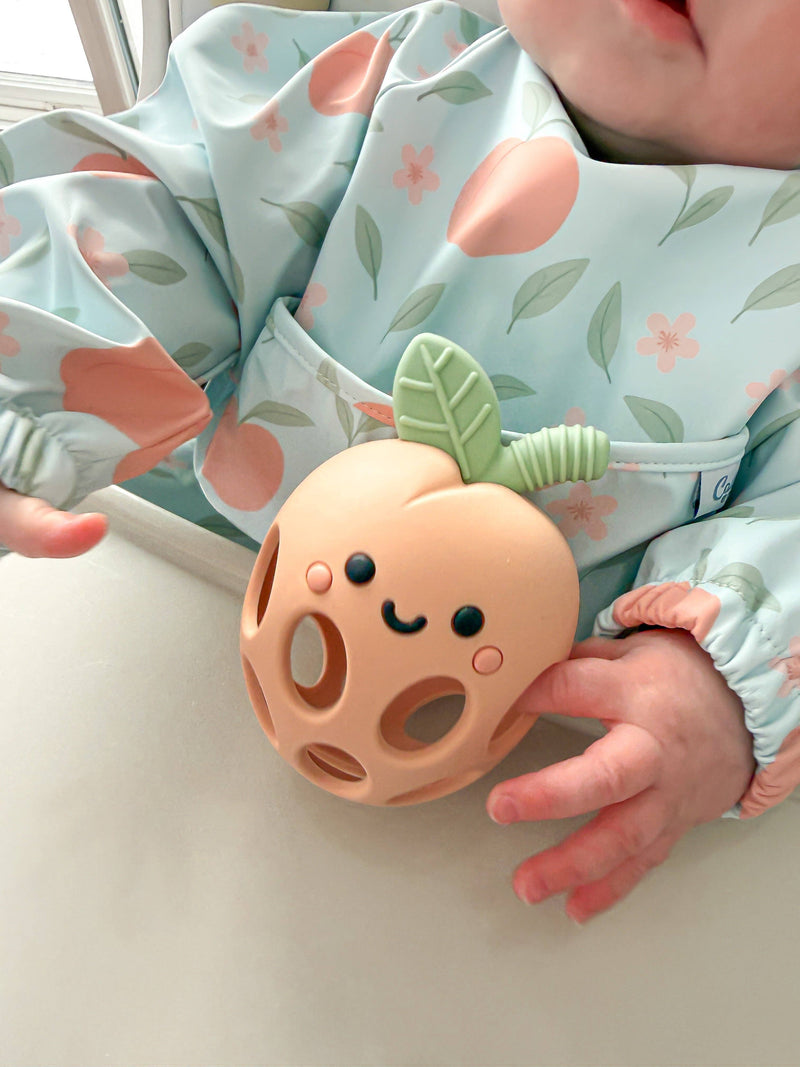 Calla & Friends | The Grayson Waterproof Long Sleeve Bib | Peach Blossom