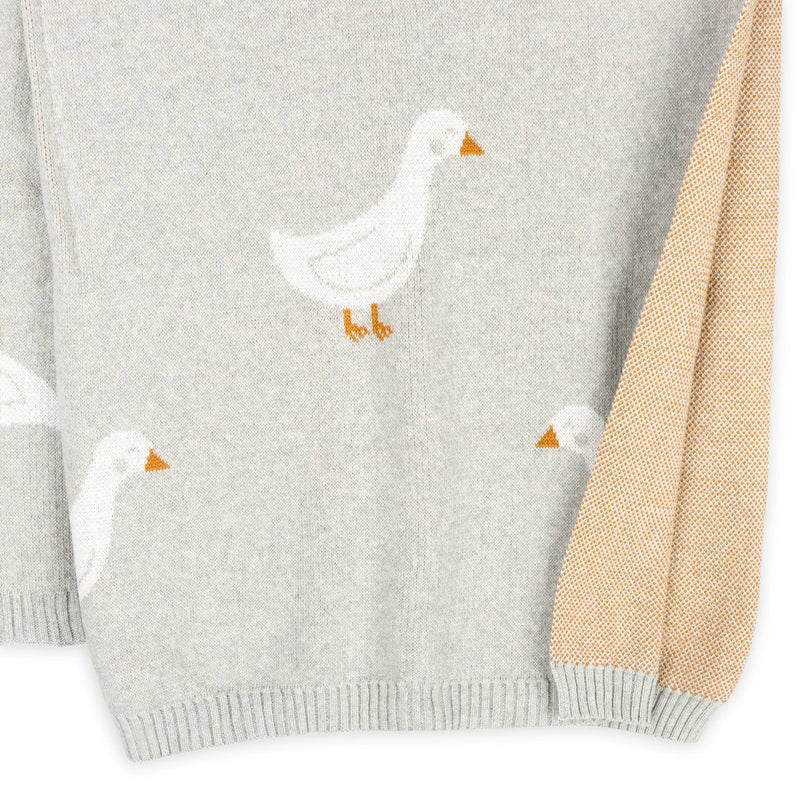 Viverano Organics | Organic Jacquard Knit Baby Blanket | Duck Waddle