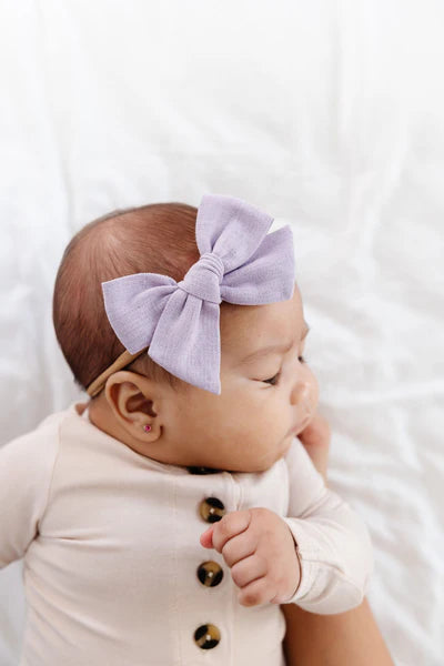 Lou Lou & Co Linen Bow | Lavendar Headband