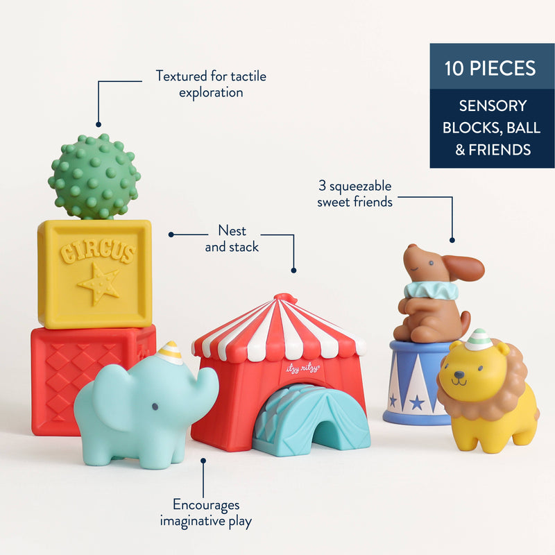 Itzy Ritzy | Itzy Blocks™ Sensory Blocks Set | Circus