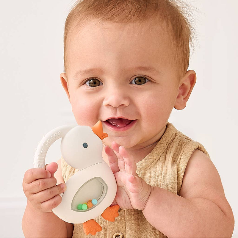 Itzy Ritzy | Bitzy Shake™ Silicone Teether with Rattle | Cherries