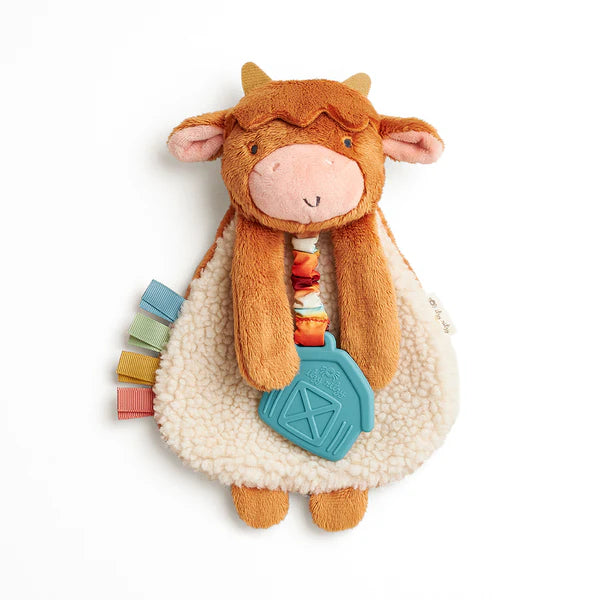 Itzy Ritzy Plush Lovey Teether | Highland Cow