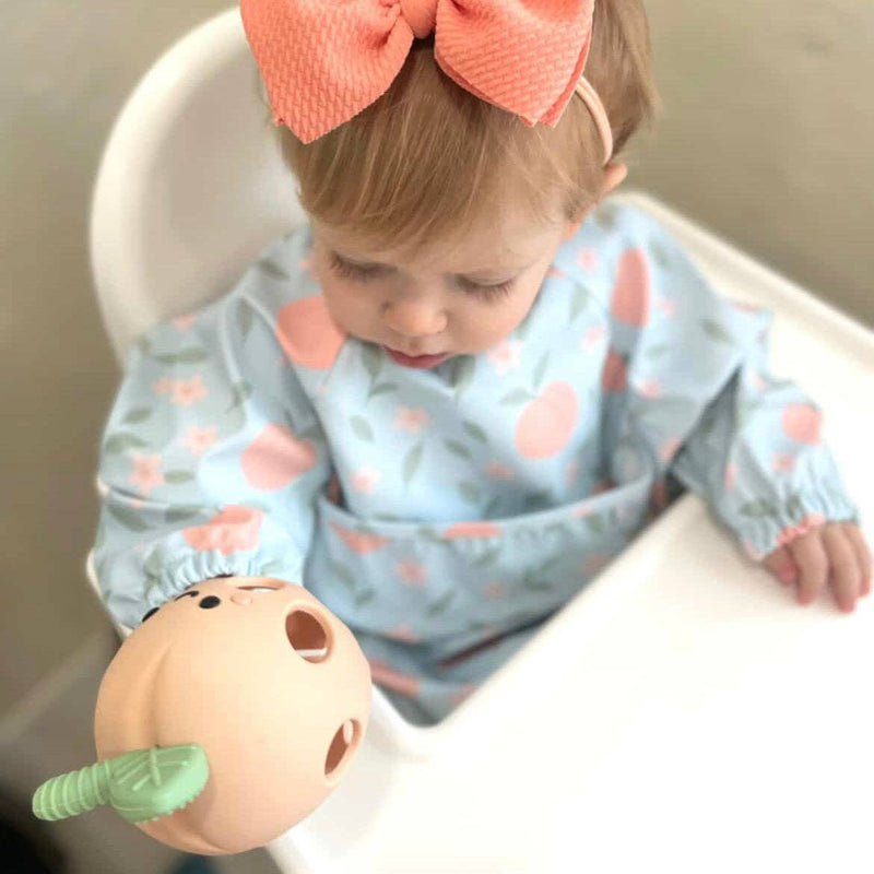 Calla & Friends | The Grayson Waterproof Long Sleeve Bib | Peach Blossom