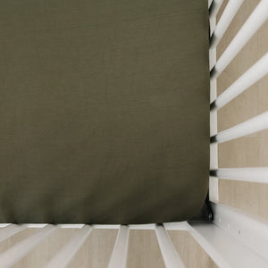 Mebie Baby Bamboo Crib Sheet | Olive