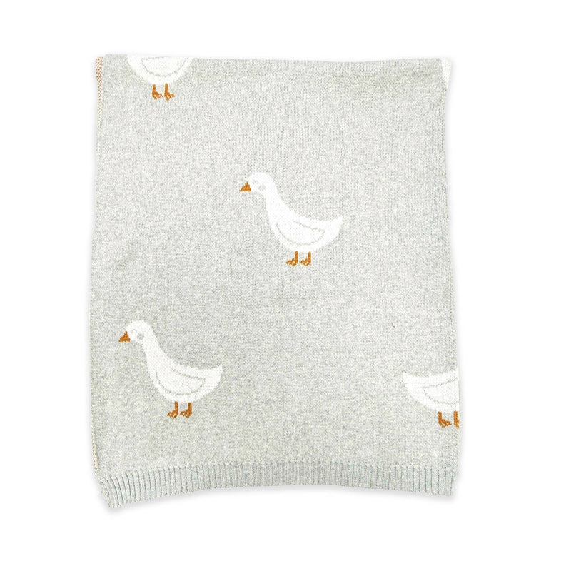 Viverano Organics | Organic Jacquard Knit Baby Blanket | Duck Waddle