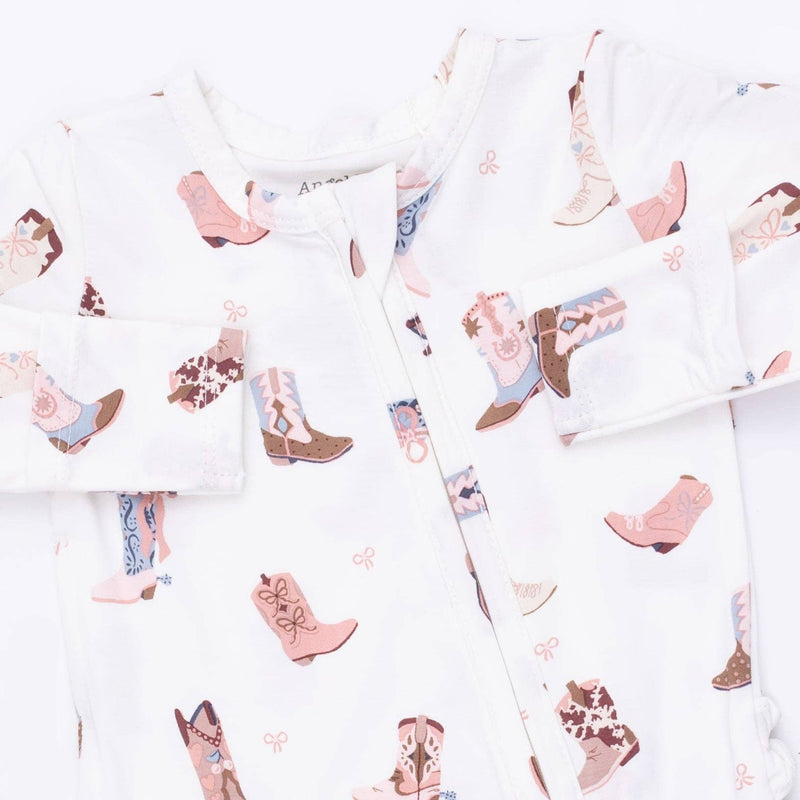 Angel Dear | 2 Way Ruffle Back Zipper Footie | Buckarette Boots