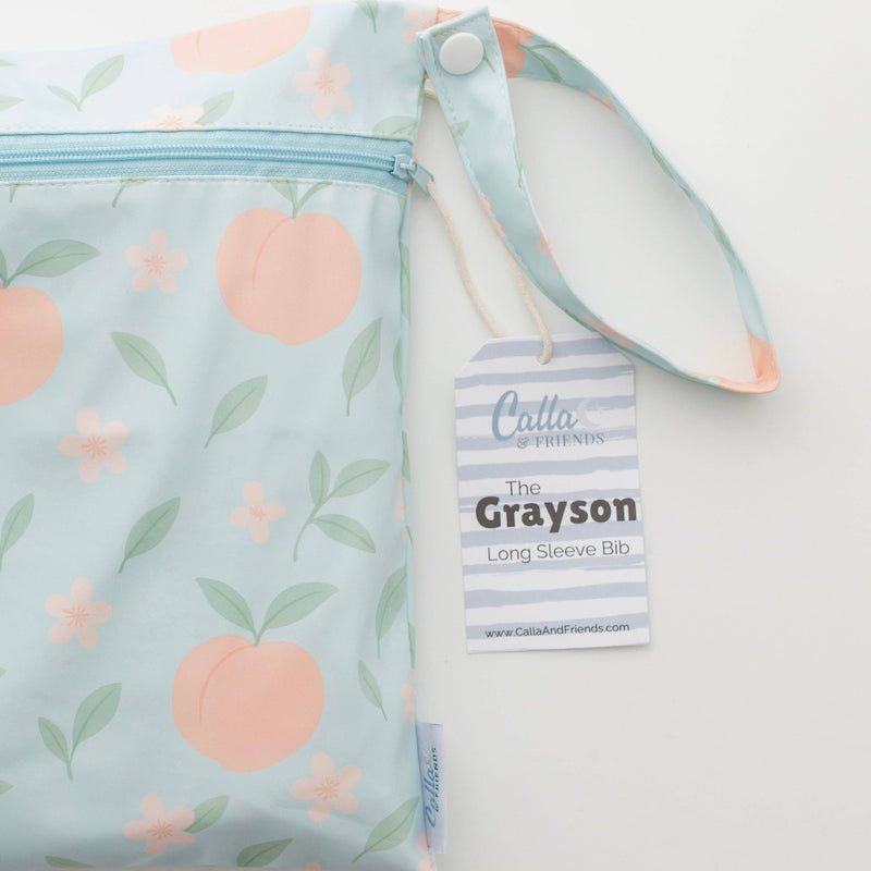 Calla & Friends | The Grayson Waterproof Long Sleeve Bib | Peach Blossom
