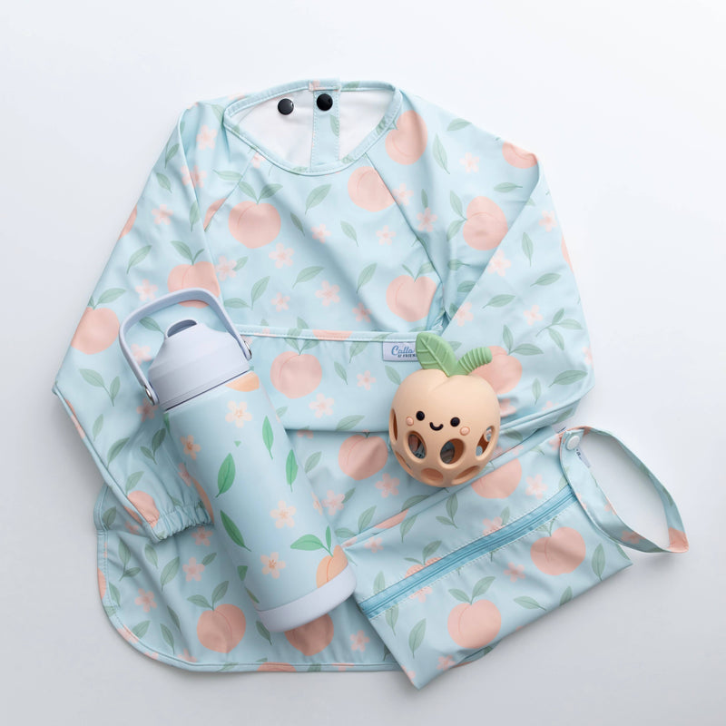 Calla & Friends | The Grayson Waterproof Long Sleeve Bib | Peach Blossom