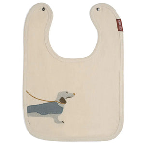 Milkbarn Dog Appliqué Organic Linen 2-Layer Bib