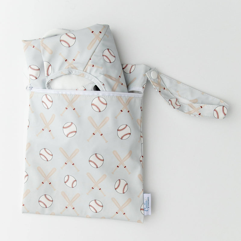 Calla & Friends | The Grayson Waterproof Long Sleeve Bib | Baseball | Gray