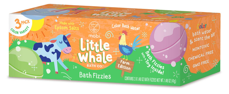 Möbi Games Inc. | Little Whale Farm Bath Fizzies | 3 Pack