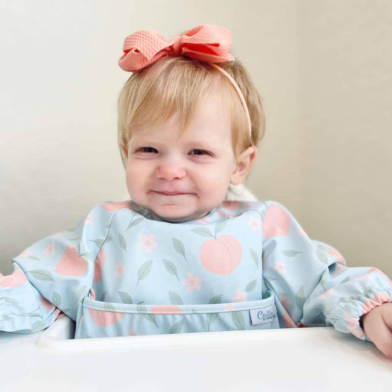 Calla & Friends | The Grayson Waterproof Long Sleeve Bib | Peach Blossom