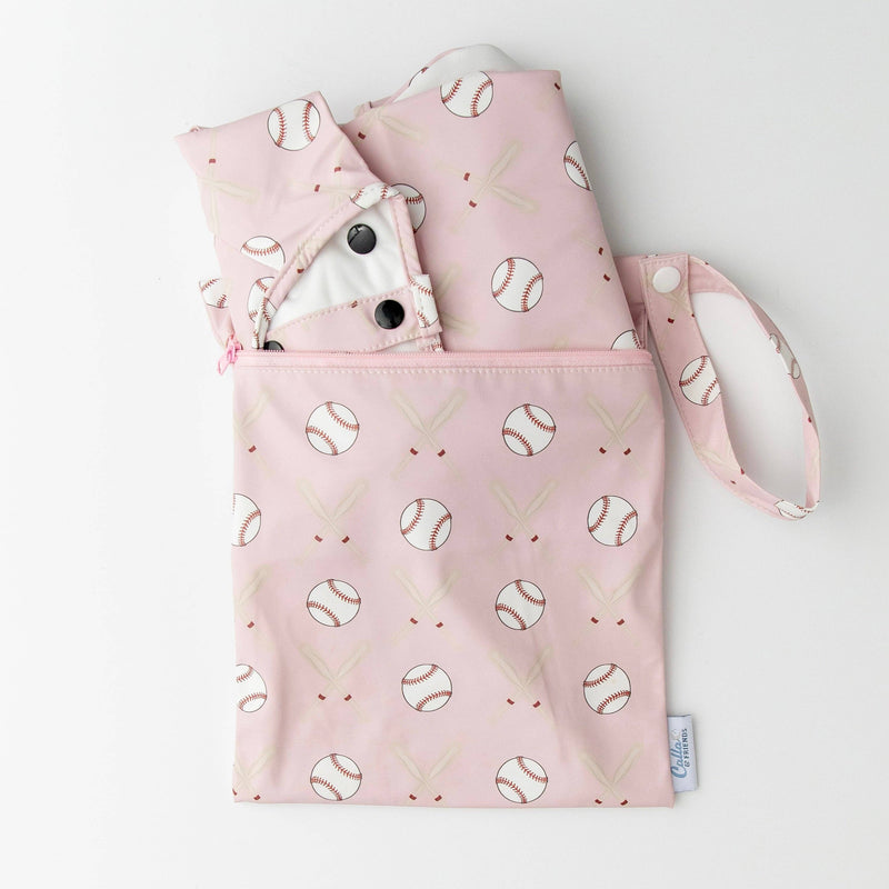 Calla & Friends | The Grayson Waterproof Long Sleeve Bib | Baseball | Gray