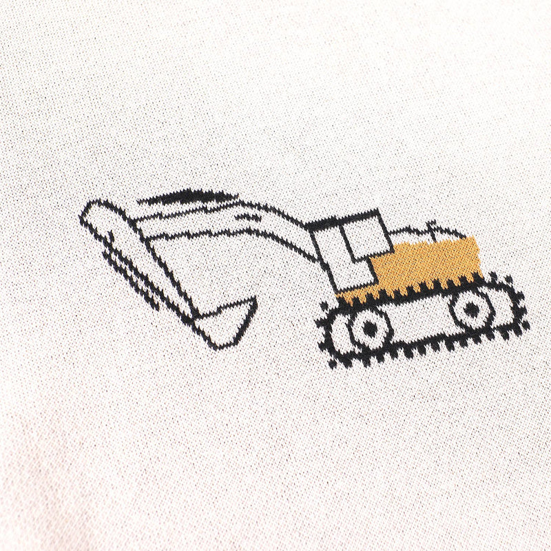 Viverano Organics | Organic Cotton Jacquard Sweater Knit Baby Blanket | Trucks