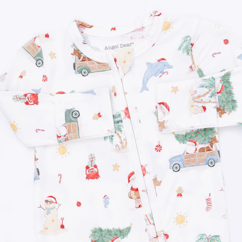 Angel Dear | 2 Way Zipper Footie | Beach Christmas