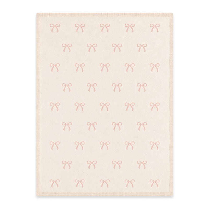 Viverano Organics | Organic Cotton Knit Baby Blanket | Sweet Bow