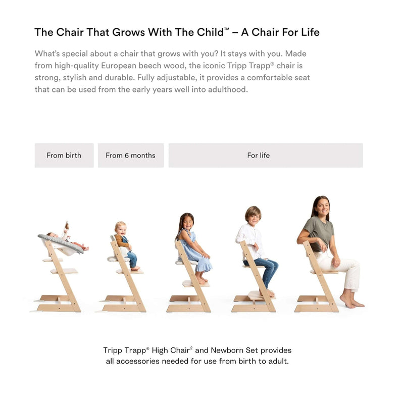 Stokke Tripp Trapp High Chair² with Cushion, Tray and Newborn Set