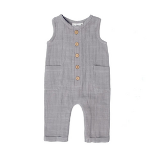 City Mouse Long Sleeve Romper | Silver