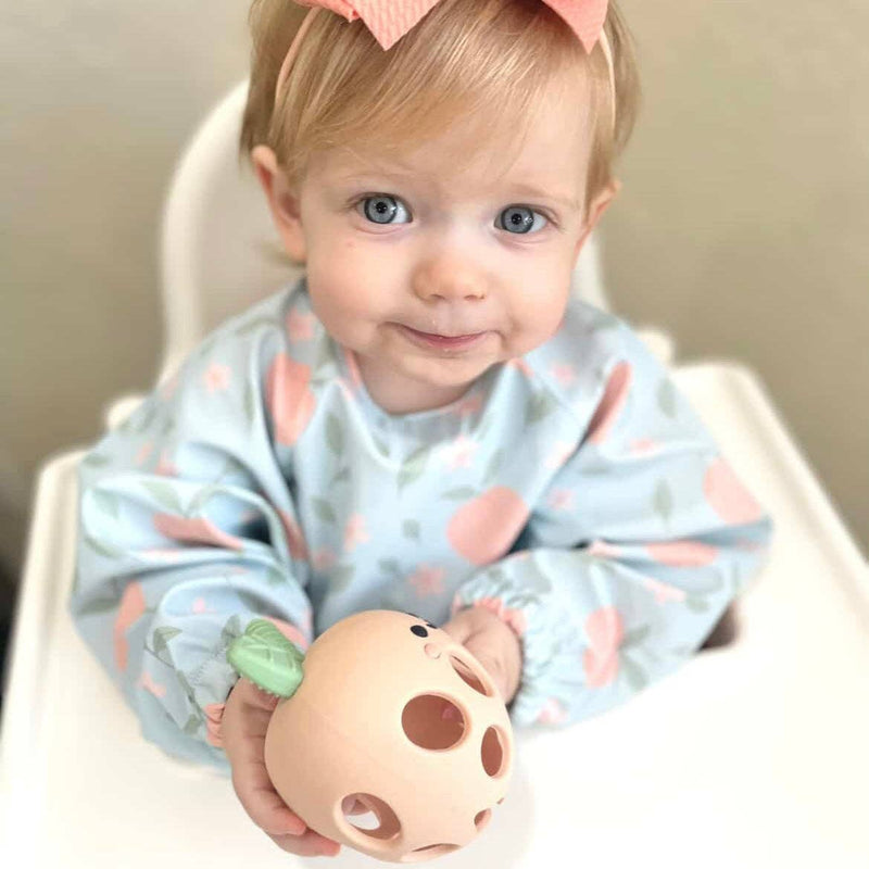 Calla & Friends | The Grayson Waterproof Long Sleeve Bib | Peach Blossom