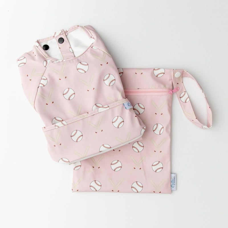 Calla & Friends | The Grayson Waterproof Long Sleeve Bib | Baseball | Gray