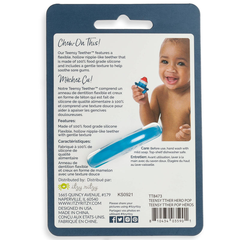 Itzy Ritzy | Teensy Teether™ Hero Pop Soothing Silicone Teether