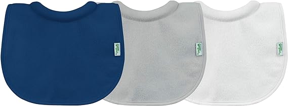 Green Sprouts | Stay-Dry Milk Catcher Bibs (3-Pack) | Blue/Grey