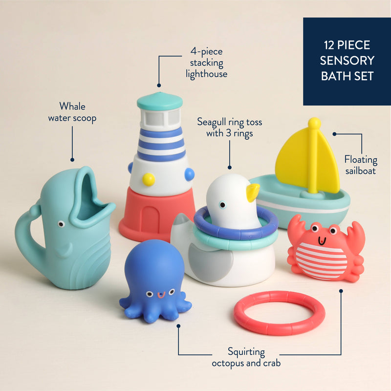 Itzy Ritzy | Seaside Splash Gift Set™ Bath + Water Toy