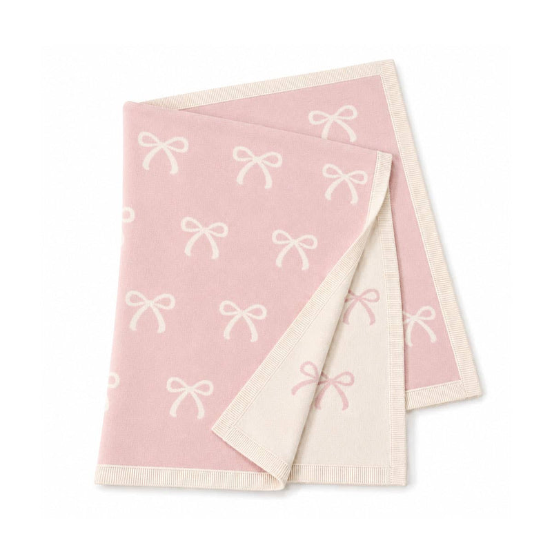 Viverano Organics | Organic Cotton Knit Baby Blanket | Sweet Bow