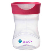 Clear b.box cup with pink lid on a white background