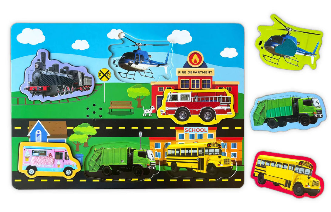 Little Hippo Books | Brilliant Baby Sensory Vehicles Sound Puzzle