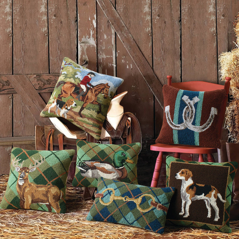 Peking Handicraft | Mallard Plaid Hook Pillow
