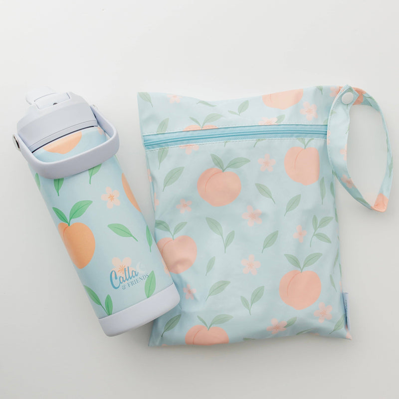 Calla & Friends | The Grayson Waterproof Long Sleeve Bib | Peach Blossom