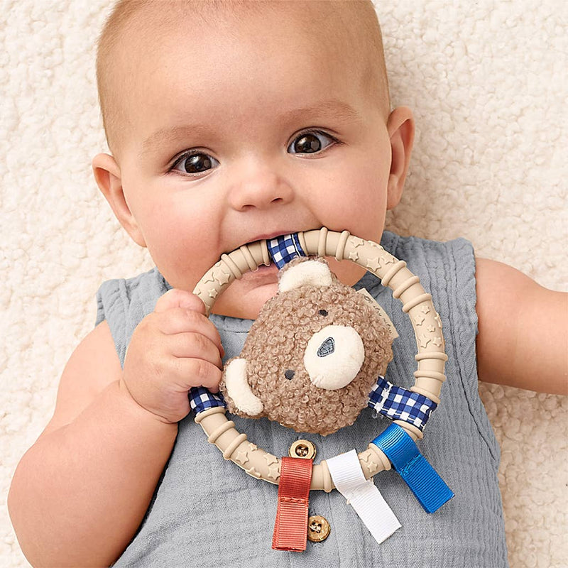 Itzy Ritzy | Itzy Ring Pal™ Teething Ring with Plush Character | Bear