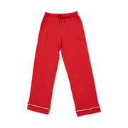 Angel Dear Ribbon Red kids pajama pants with white piping at the cuffs