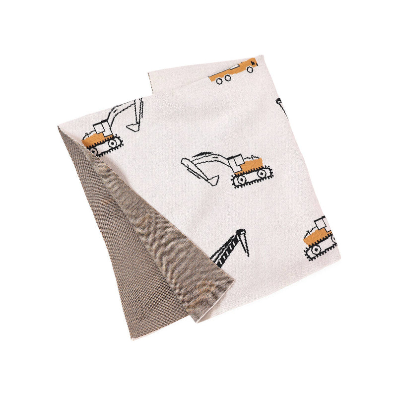 Viverano Organics | Organic Cotton Jacquard Sweater Knit Baby Blanket | Trucks