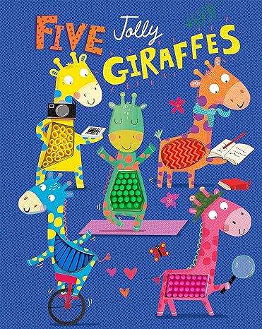 Little Hippo Books | Five Jolly Giraffes-Silicone Touch and Feel Board Book